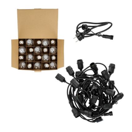 Вулична декоративна LED гірлянда BAJA ST64 20xE27/1W/230V 10,9м IP44 теплий білий