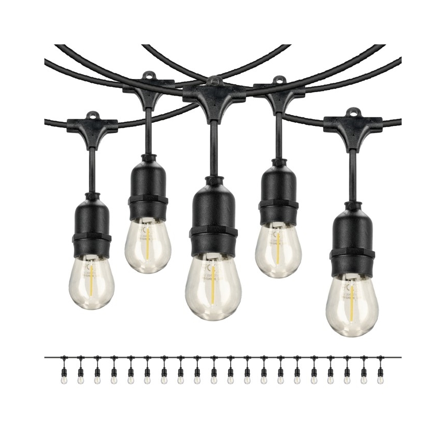 Вулична декоративна LED гірлянда BAJA ST64 20xE27/1W/230V 20,9м IP44 теплий білий