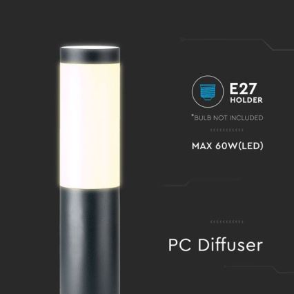 Вулична лампа 1xE27/60W/230V IP44 80см чорний