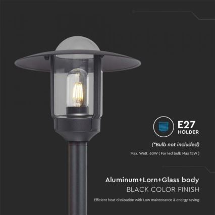 Вулична  лампа 1xE27/60W/230V IP44 чорний