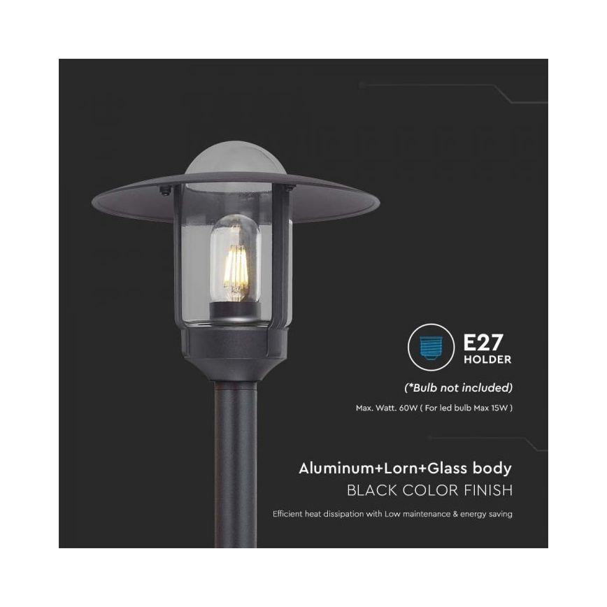 Вулична  лампа 1xE27/60W/230V IP44 чорний