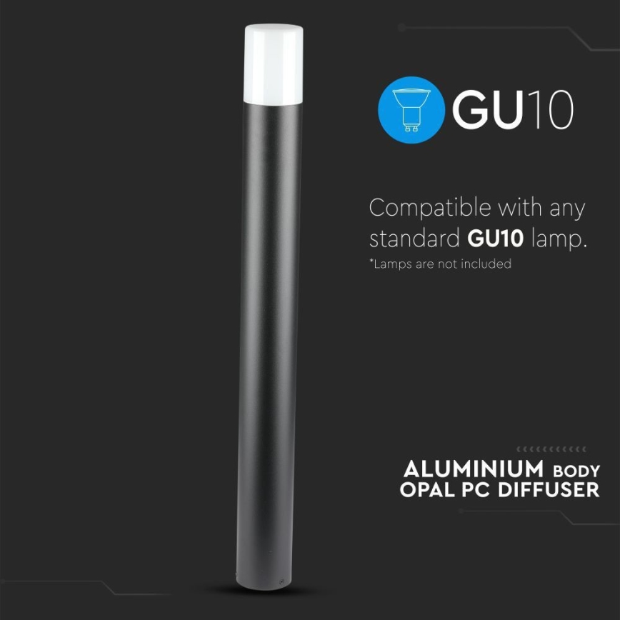 Вулична лампа 1xGU10/35W/230V IP54 80 см чорний