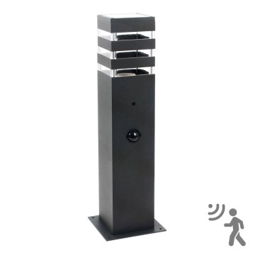Вулична лампа з датчиком TEKSAS 1xE27/12W/230V IP44 44 см графіт