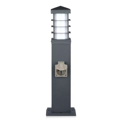 Вулична лампа з розетками SCHUKO 1xE27/13W/230V IP44