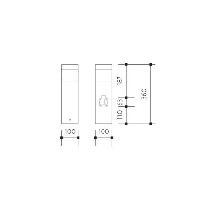 Вулична лампа з розеткою GARD 1xE14/60W/230V SCHUKO IP44