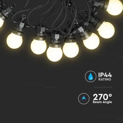 Вулична LED гірлянда STRING 10м 20xLED/0,5W/24/230V 3000K IP44