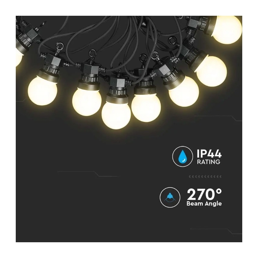 Вулична LED гірлянда STRING 10м 20xLED/0,5W/24/230V 3000K IP44