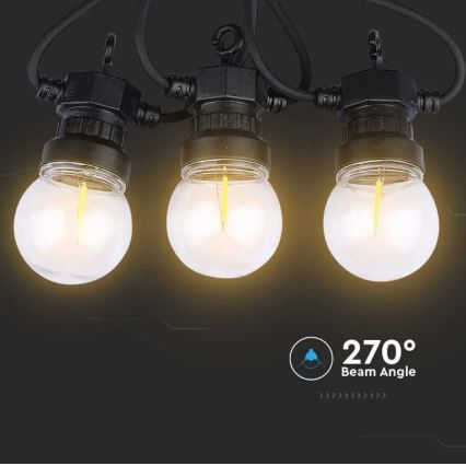 Вулична LED гірлянда STRING 5м 10xLED/0,4W/24/230V 3000K IP44