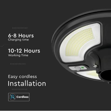 Вулична LED лампа на сонячній батареї з датчиком LED/10W/3,2V 6500K IP65 25000 mAh + пульт дистанційного керування