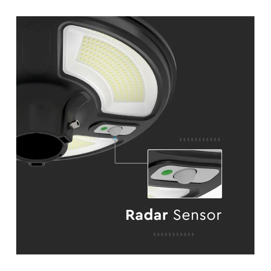Вулична LED лампа на сонячній батареї з датчиком LED/10W/3,2V 6500K IP65 25000 mAh + пульт дистанційного керування