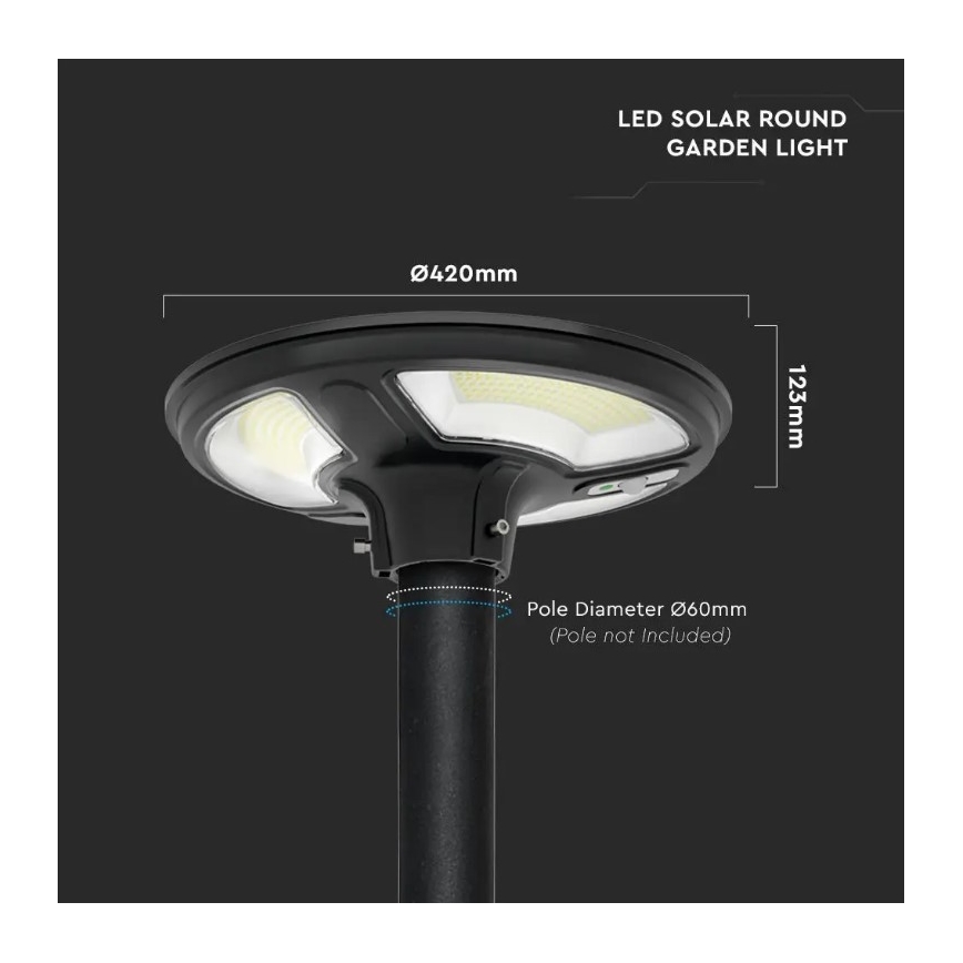 Вулична LED лампа на сонячній батареї з датчиком LED/10W/3,2V 6500K IP65 25000 mAh + пульт дистанційного керування