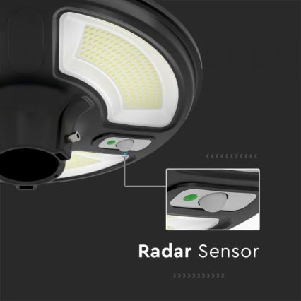 Вулична LED лампа на сонячній батареї з датчиком LED/10W/3,2V IP65 4000K 15000 mAh + пульт дистанційного керування