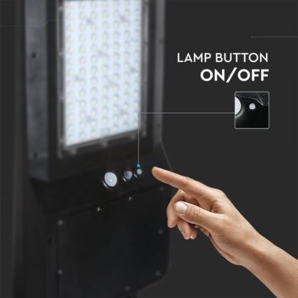 Вулична LED лампа на сонячній батареї з датчиком LED/40W/9,6V IP65 6000K + пульт дистанційного керування