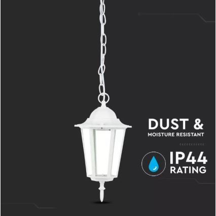 Вулична люстра на ланцюгу 1xE27/40W/230V IP44 білий