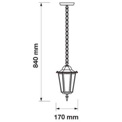 Вулична люстра на ланцюгу 1xE27/40W/230V IP44 білий