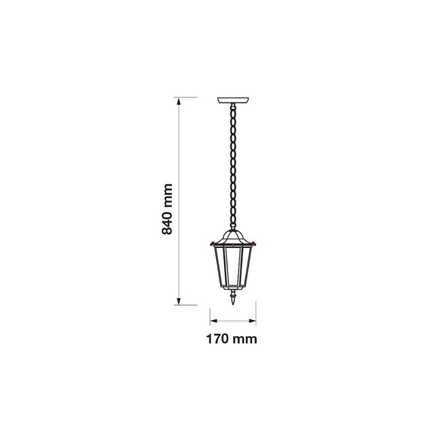 Вулична люстра на ланцюгу 1xE27/40W/230V IP44 білий