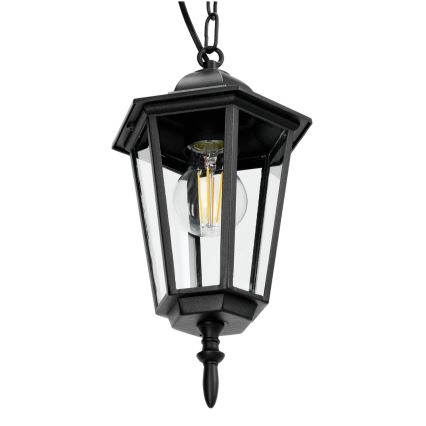 Вулична люстра на ланцюгу 1xE27/60W/230V чорний