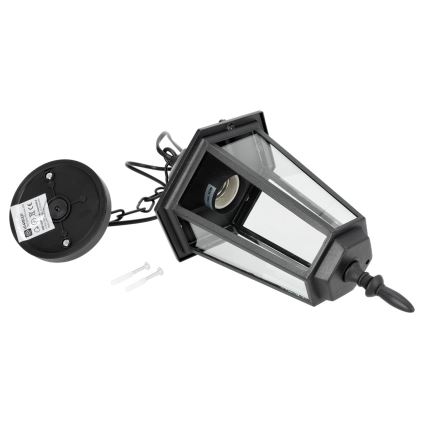 Вулична люстра на ланцюгу 1xE27/60W/230V чорний