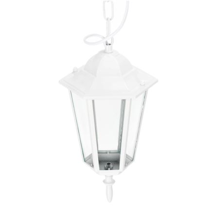 Вулична люстра на ланцюгу 1xE27/60W/230V IP44 білий