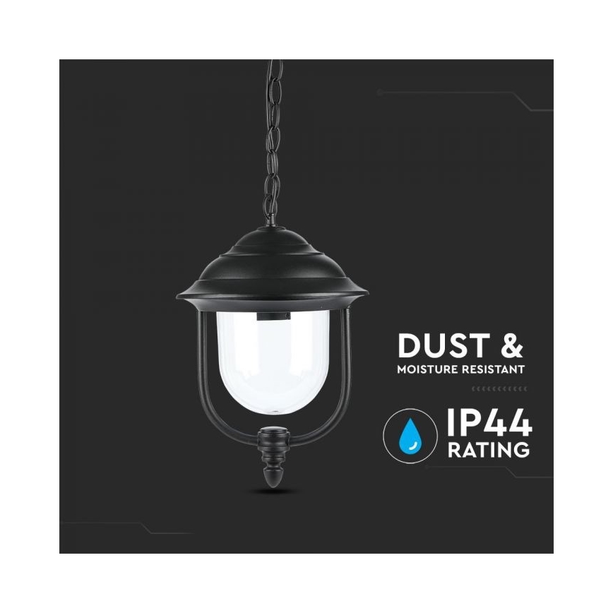 Вулична люстра на ланцюгу 1xE27/60W/230V IP44 чорний