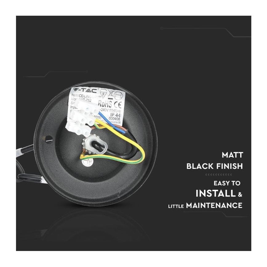 Вулична люстра на ланцюзі 1xE27/40W/230V IP44 чорний