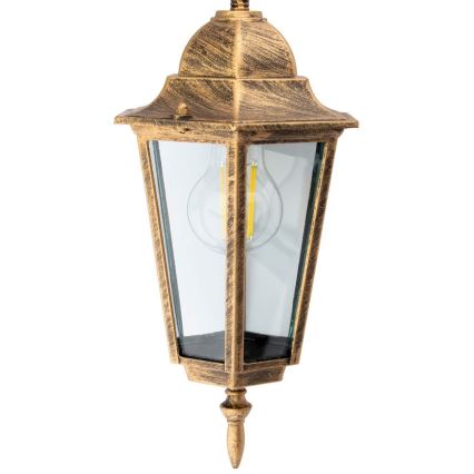 Вулична люстра на ланцюжку 1xE27/60W/230V золота IP44