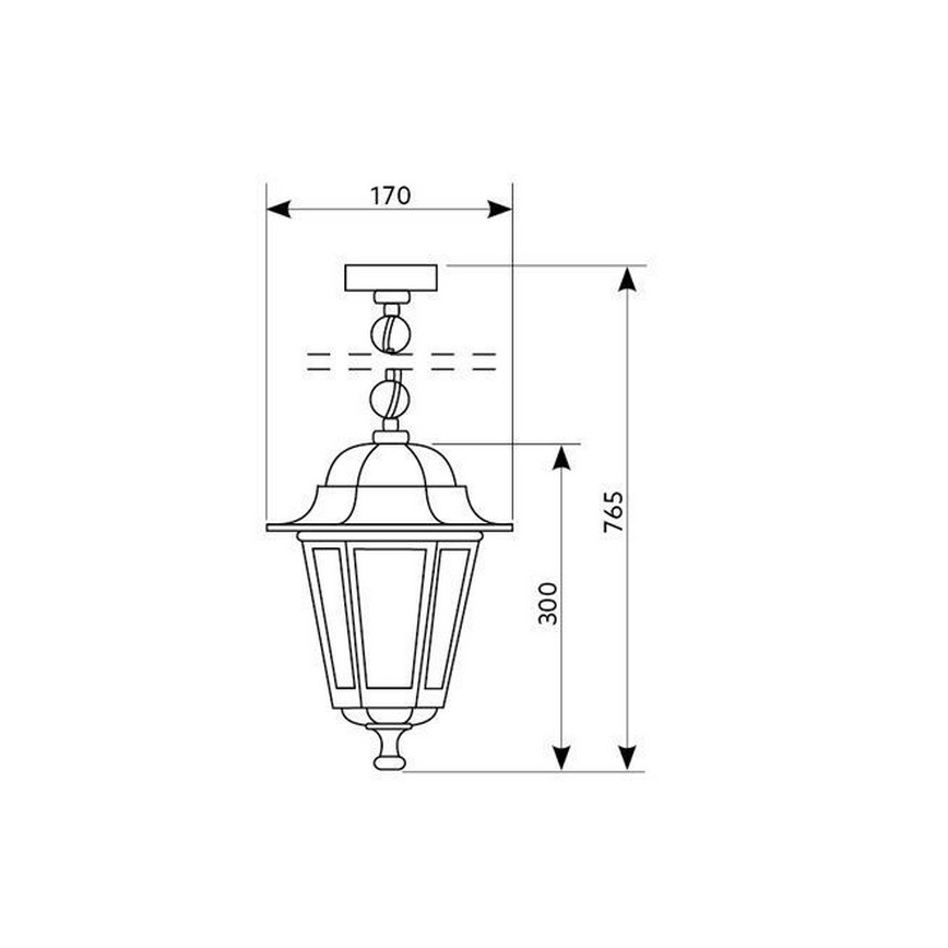 Вулична люстра на ланцюжку 1xE27/60W/230V золота IP44
