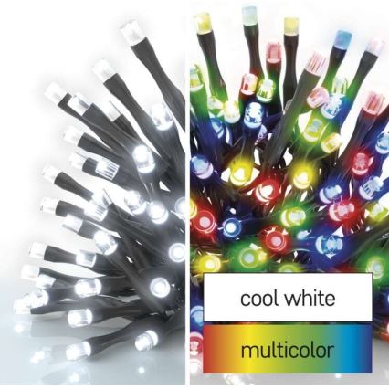 Вулична різдвяна LED гірлянда 100xLED/8 функцій 15м IP44 холодний білий/кольоровий