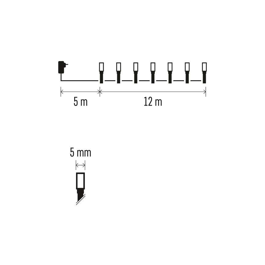 Вулична різдвяна LED гірлянда 120xLED/8 функцій 17м IP44 теплий білий