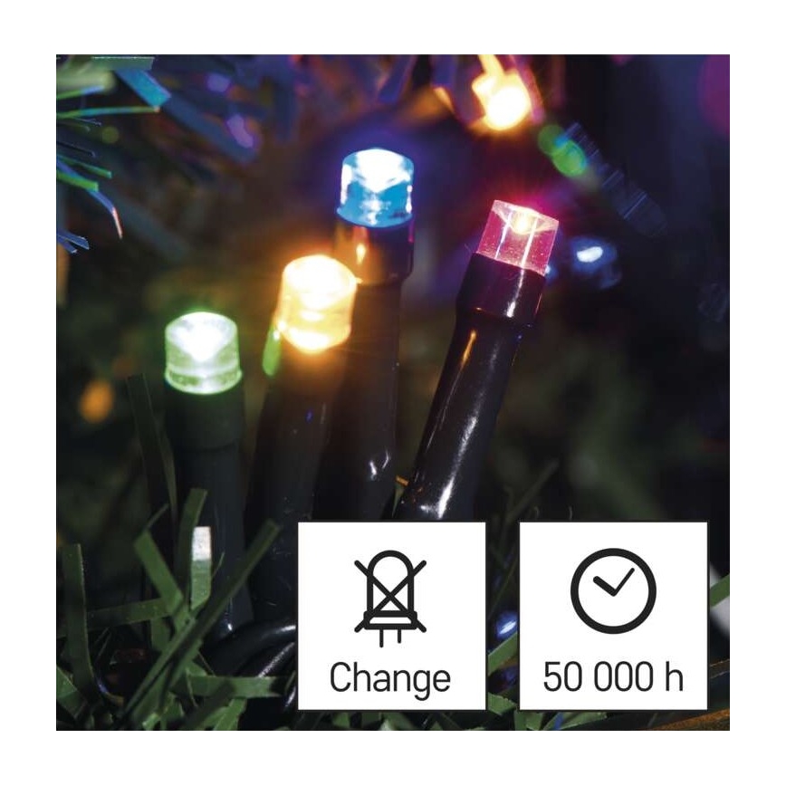 Вулична різдвяна LED гірлянда 120xLED/8 функцій 17м IP44 кольорова