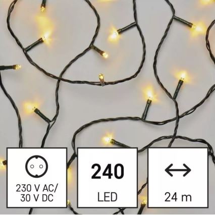 Вулична різдвяна LED гірлянда 240xLED/8 функцій 29м IP44 теплий білий