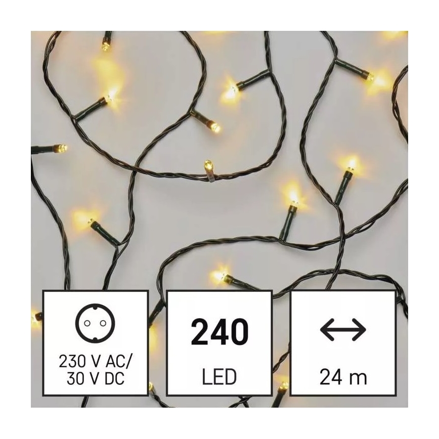 Вулична різдвяна LED гірлянда 240xLED/8 функцій 29м IP44 теплий білий