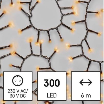 Вулична різдвяна LED гірлянда 300xLED/11м IP44 вінтажна