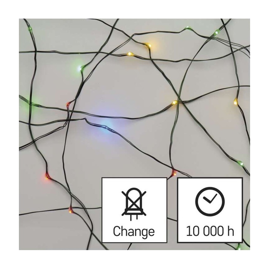 Вулична різдвяна LED гірлянда 40xLED/9м IP44 кольорова