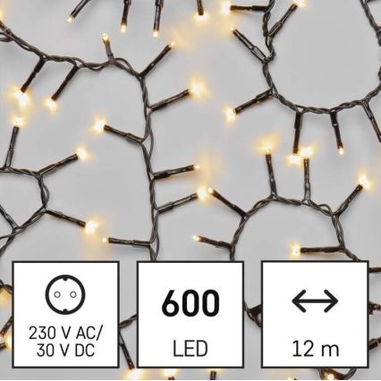 Вулична різдвяна LED гірлянда 600xLED/17м IP44 теплий білий