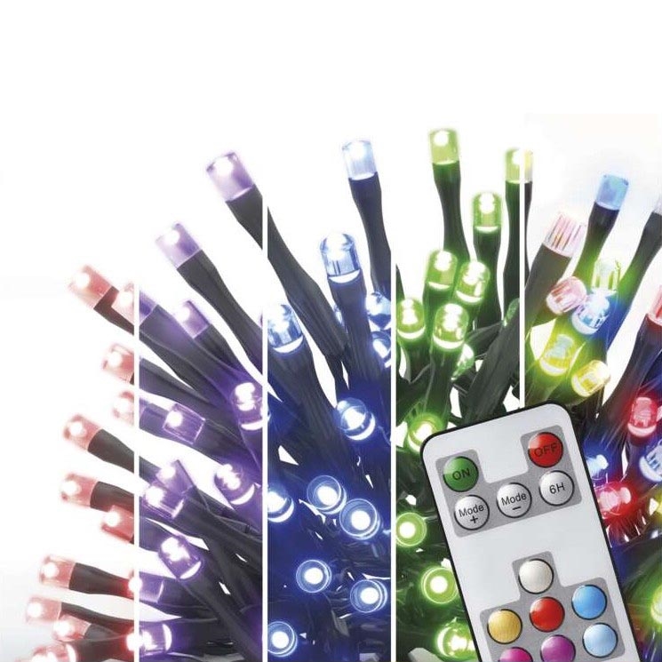 Вулична різдвяна LED RGB гірлянда 120xLED/72 режимів 15м IP44 + дистанційне керування