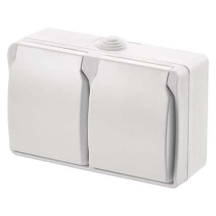 Вулична розетка 2xFRENCH 250V/16A IP44