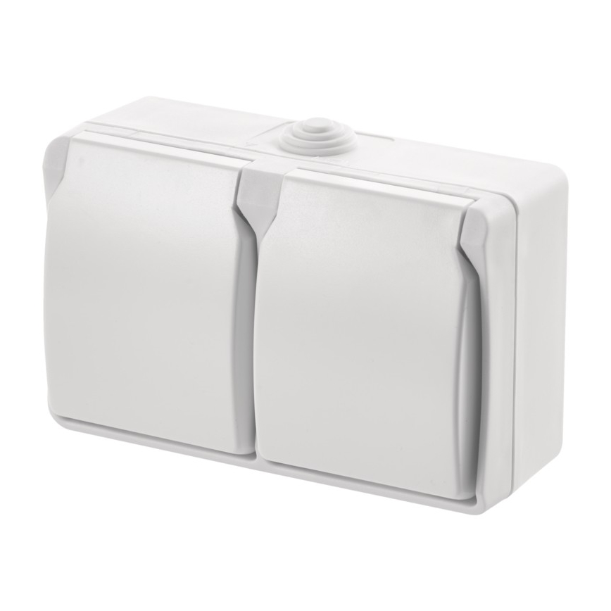 Вулична розетка 2xFRENCH 250V/16A IP44