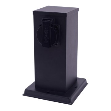 Вулична розеткова колона 1 розетка SCHUKO 230V IP44 20 см чорний