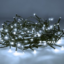 Вулична різдвяна LED гірлянда 200xLED/8 режимів 25м IP44 холодний білий