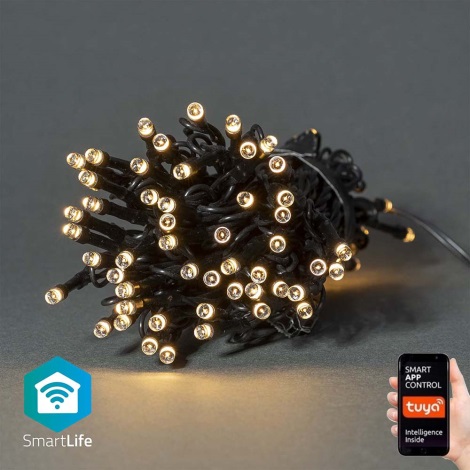 Вулична різдвяна LED гірлянда 50xLED/8 функцій 10м IP65 Wi-Fi Tuya теплий білий