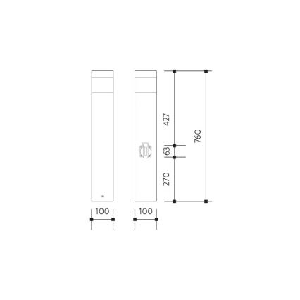 Вулична сенсорна лампа з розеткою GARD 1xE14/60W IP44