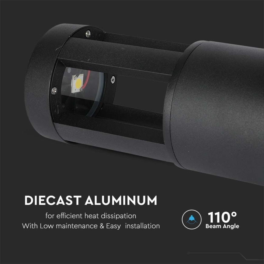 Вулична світлодіодна лампа LED/10W/230V 25см 6400K IP65 чорний