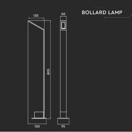 Вулична світлодіодна лампа LED/6W/230V IP65 антрацит