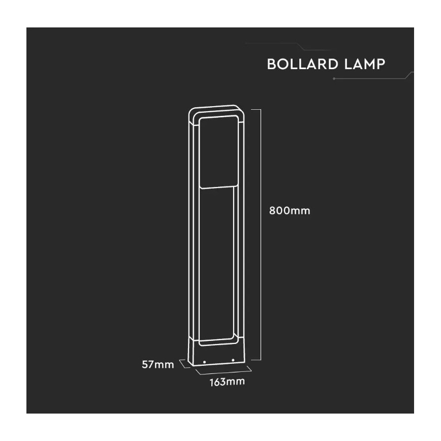 Вулична світлодіодна лампа SAMSUNG CHIP LED/10W/230V 3000K IP65 чорна