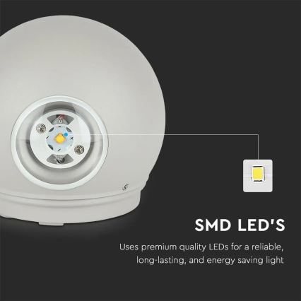Вуличне світлодіодне настінне світло LED/6W/230V 3000K IP65 сірий