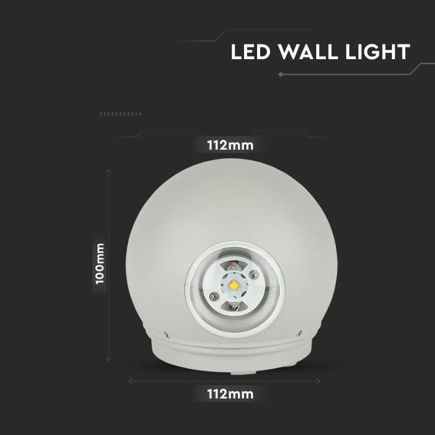 Вуличне світлодіодне настінне світло LED/6W/230V 3000K IP65 сірий