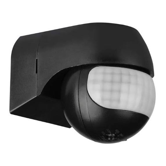 Вуличний датчик руху 230V IP44 чорний
