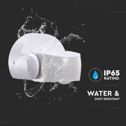 Вуличний інфрачервоний датчик руху 180/360° 600W/230V IP65 білий