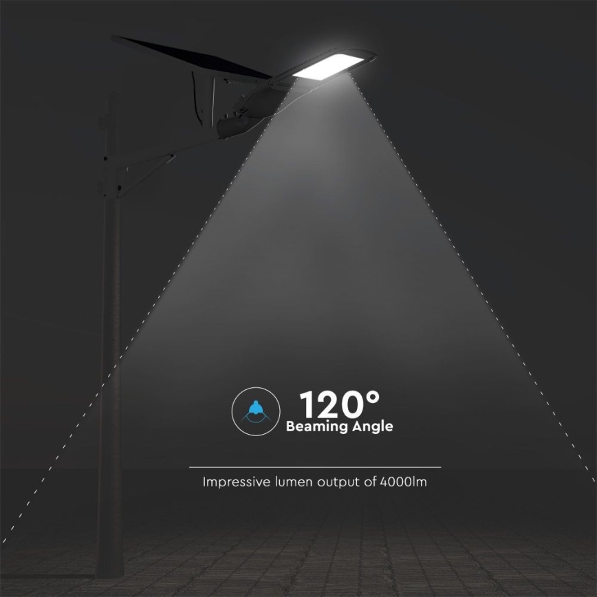 LED Вулична лампа з регулюванням яскравості на сонячній батареї SAMSUNG CHIP LED/50W/6,4V 4000K IP65 30000 mAh + пульт дистанційного керування